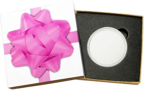 SilverTowne Natural Kraft Paper Gift Box with Light Pink Bow Box Sleeve